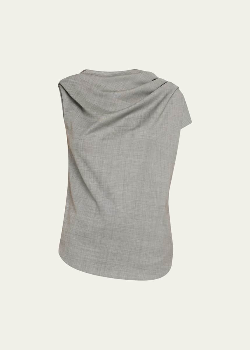 Loulou Studio Lyra Draped Wool Blouse