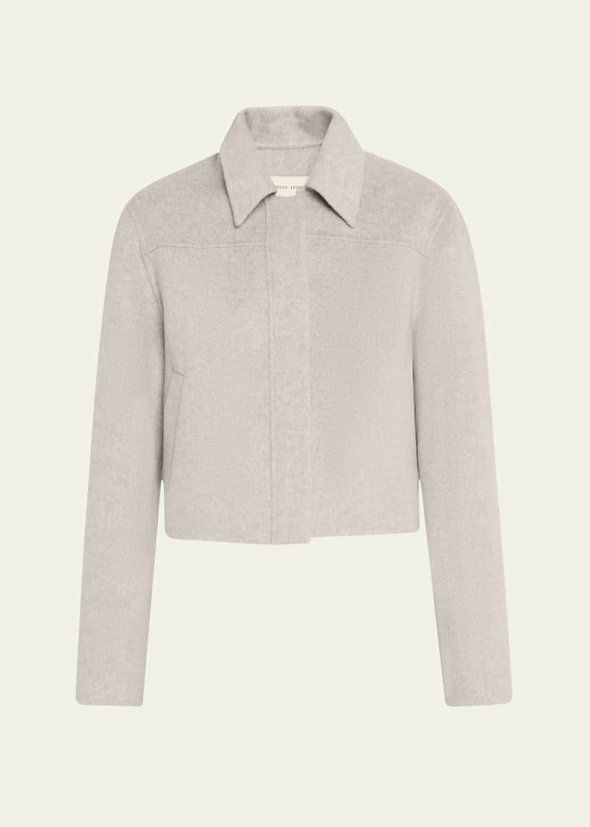 Loulou Studio Zhanna Wool-Cashmere Crop Boxy Coat