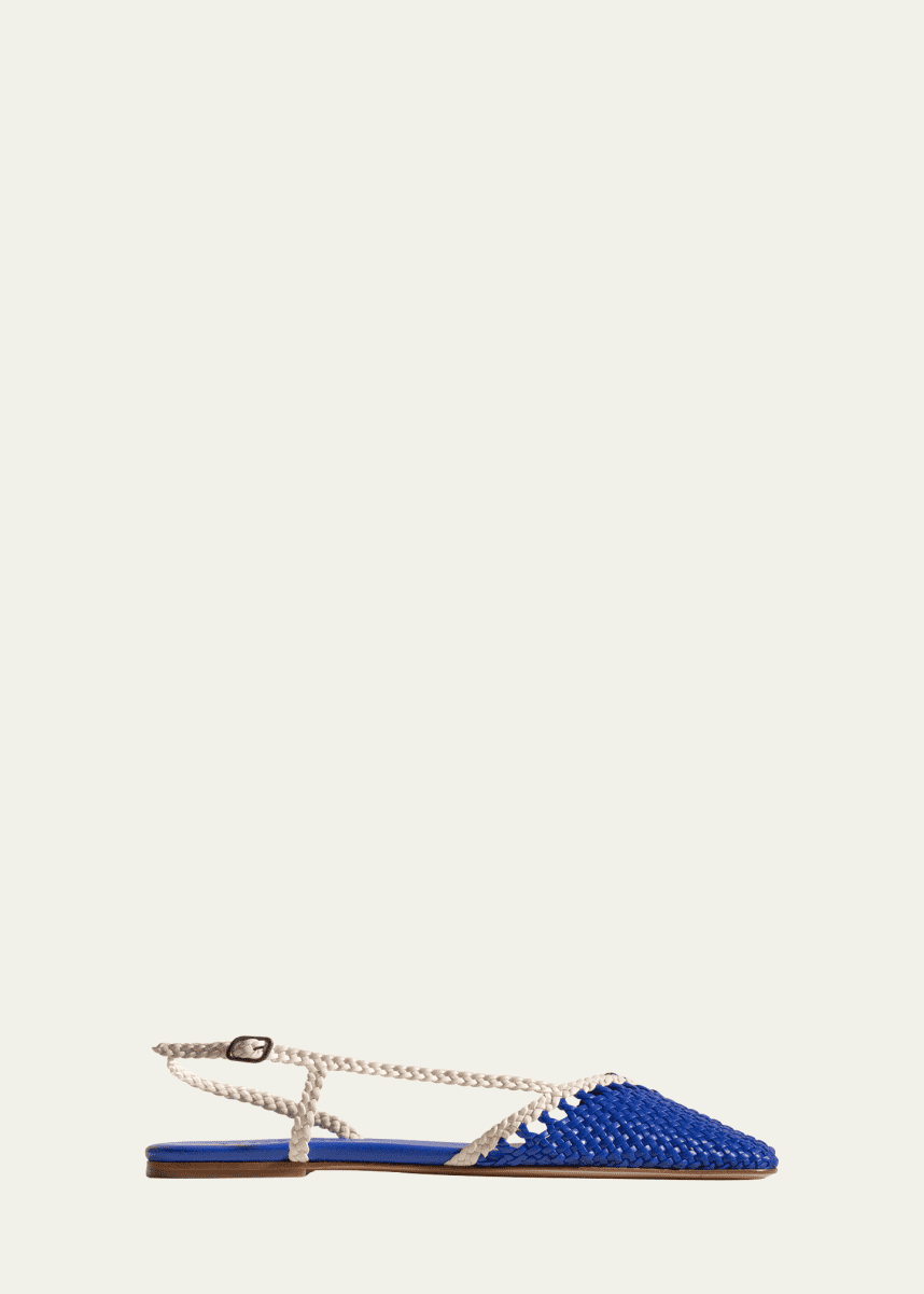 HEREU Rondaia Bicolor Woven Slingback Flats