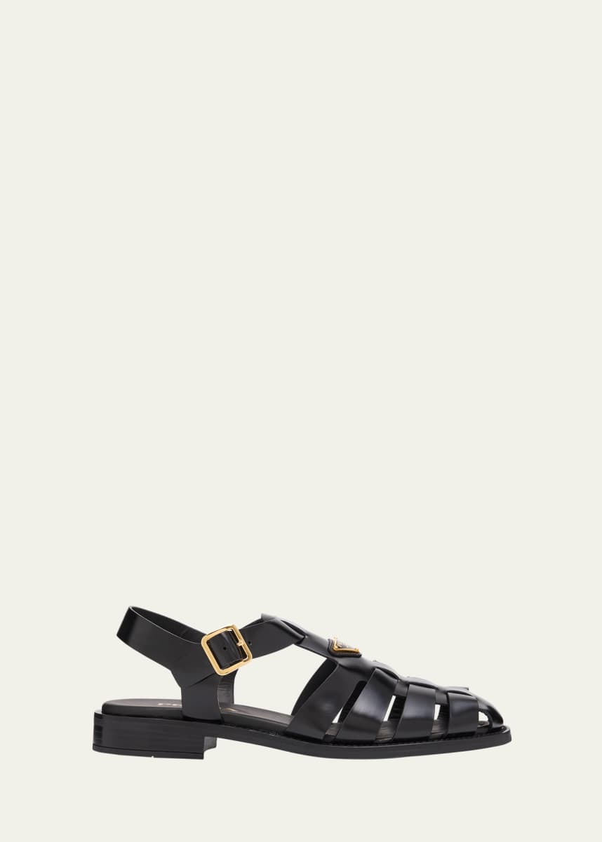 Prada Calf Leather Fisherman Sandals