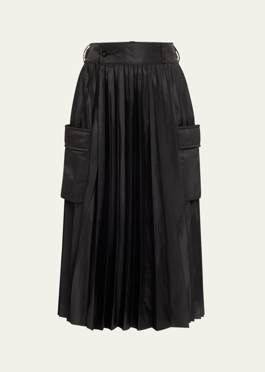 SACAI Nylon Twill Pleated Cargo Skirt