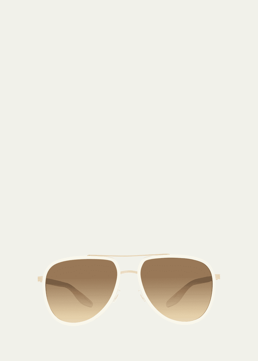 Barton Perreira Men's Cani Zyl and Titanium Aviator Sunglasses