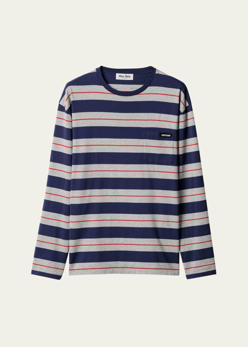 Miu Miu Stripe Oversized T-Shirt