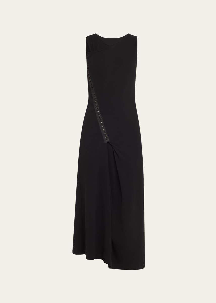 MM6 Maison Margiela Sleeveless Rib Jersey Hook Midi Dress
