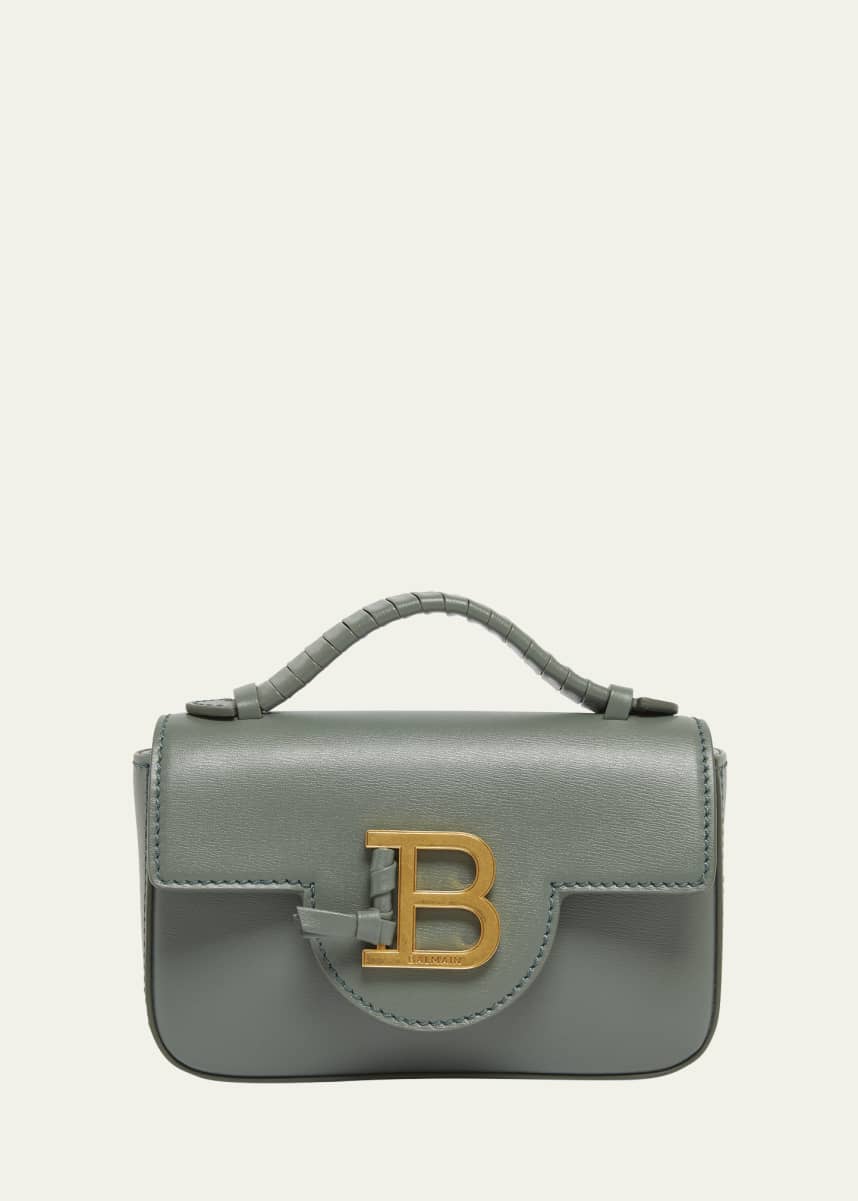 Balmain BBuzz 17 Mini Top-Handle Bag in Calfskin
