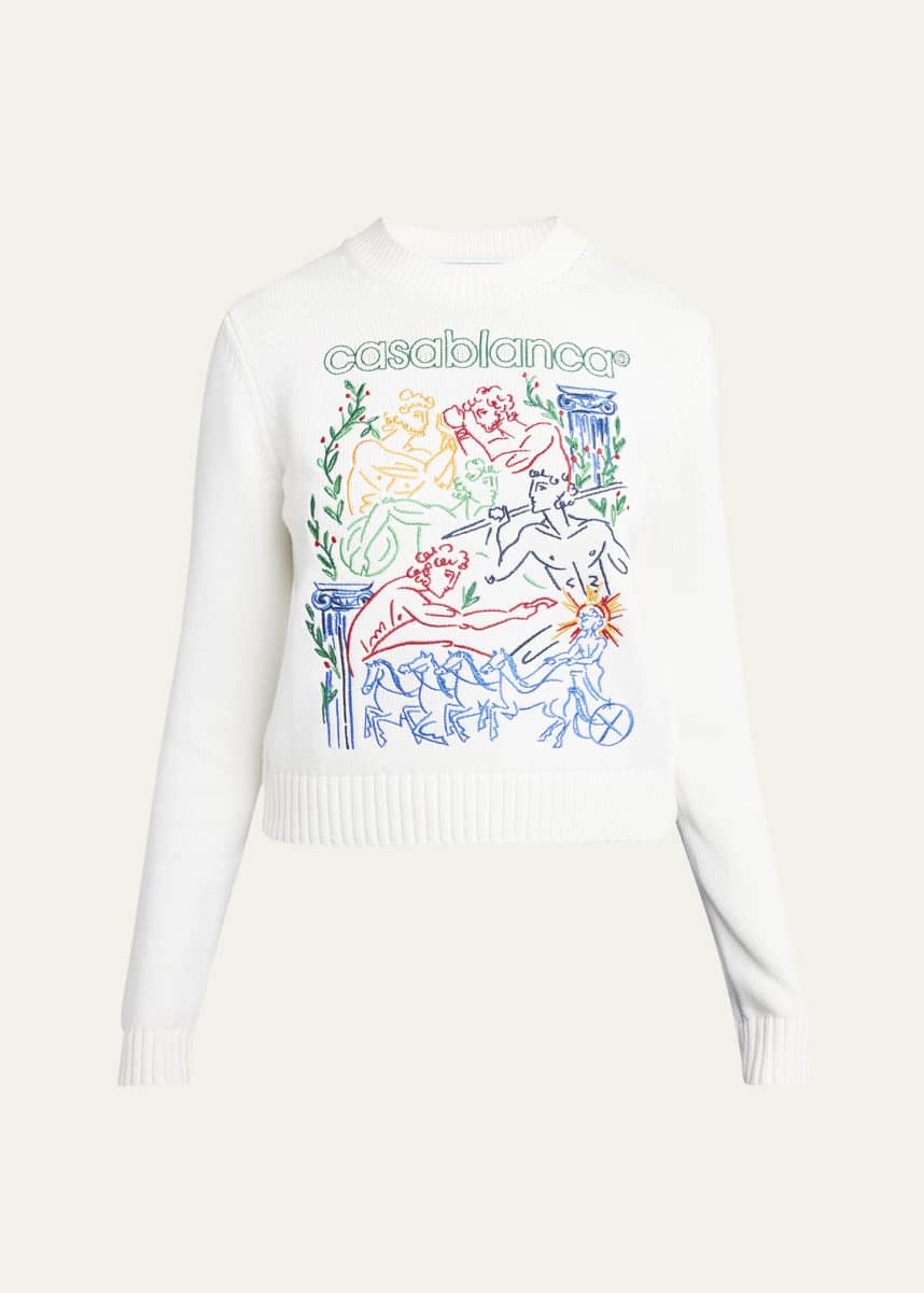 CASABLANCA Logo Embroidered Crewneck Sweater