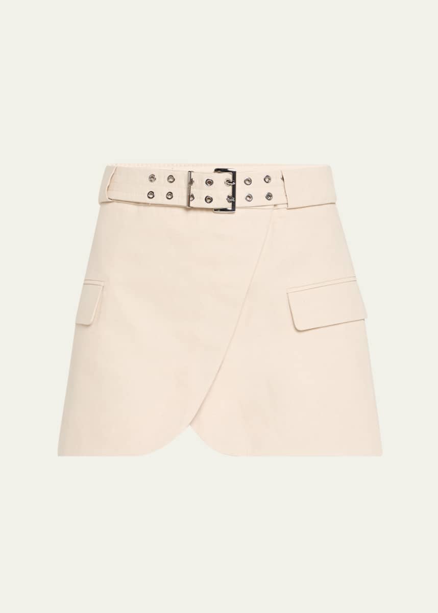 Ganni Cotton Melange Tailoring Mini Skirt