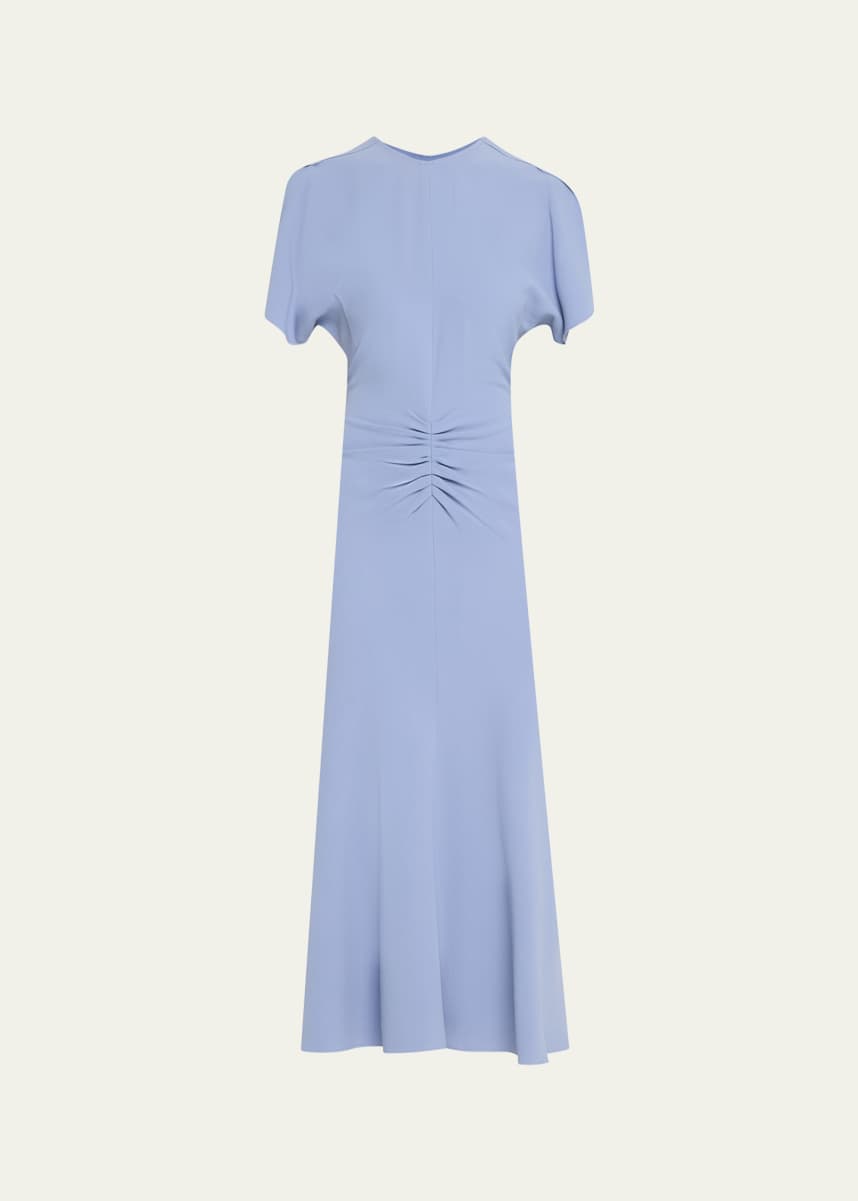 Victoria Beckham Gathered Crepe Midi Dress