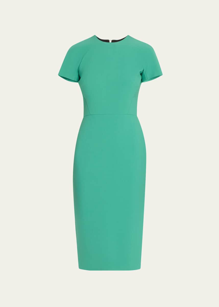 Victoria Beckham Fitted Wool Midi Dress