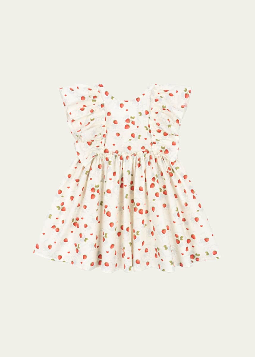 Konges Slojd Girl's Evia Strawberry-Print Dress, Size 18M-10