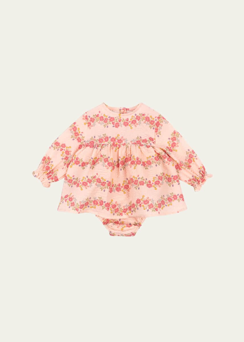 Konges Slojd Girl's Frill Floral Dress, Size 3M-18M