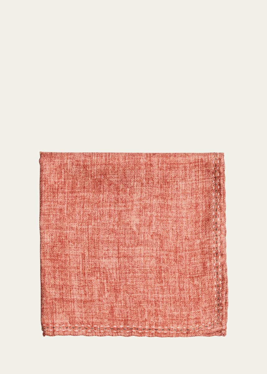 Brunello Cucinelli Men's Solid Silk Pocket Square