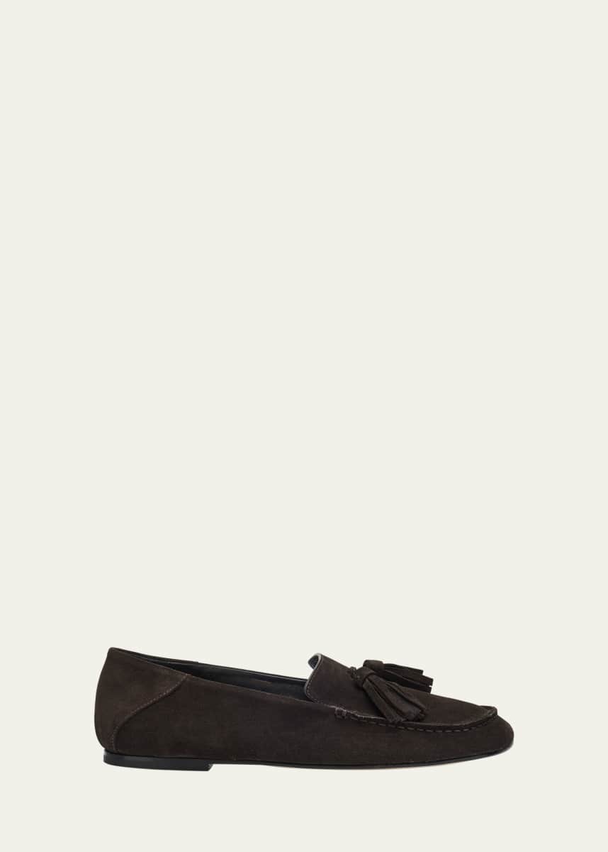 Dear Frances Drew Suede Tassel Loafers