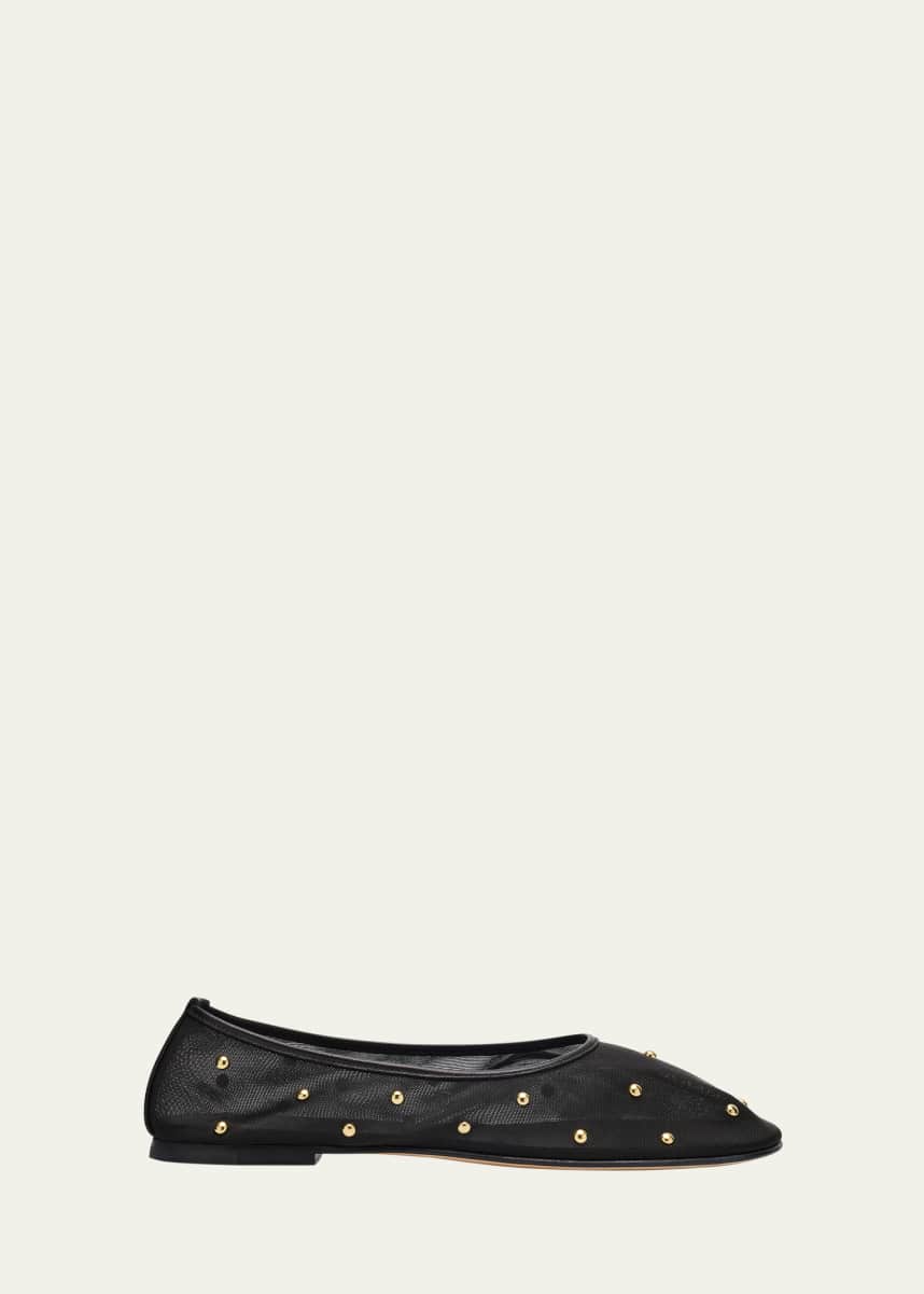 Dear Frances Balla Studded Mesh Ballerina Flats
