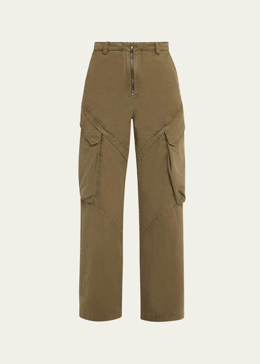 TONYWACK Garment-Dyed Zip-Front Cargo Pants