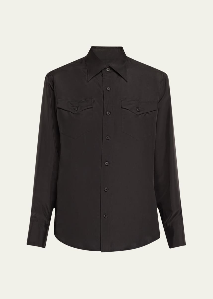 TONYWACK Silk Button-Front Shirt