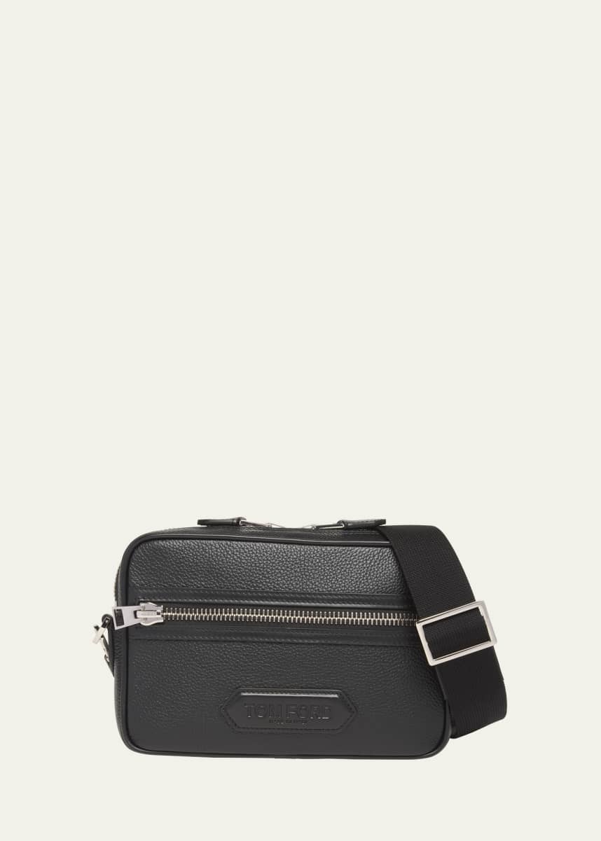 TOM FORD Men's Small Leather Crossbody Bag with Webbing Strap