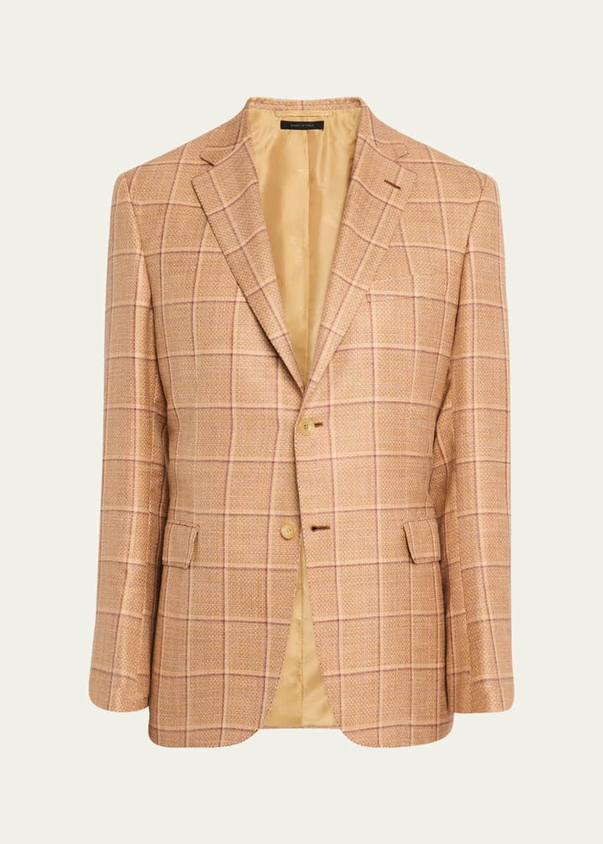 Brioni Men's Cashmere-Blend Plaid Sport Coat