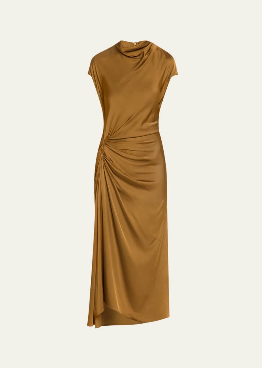 A.L.C. Alma Draped Satin Midi Dress