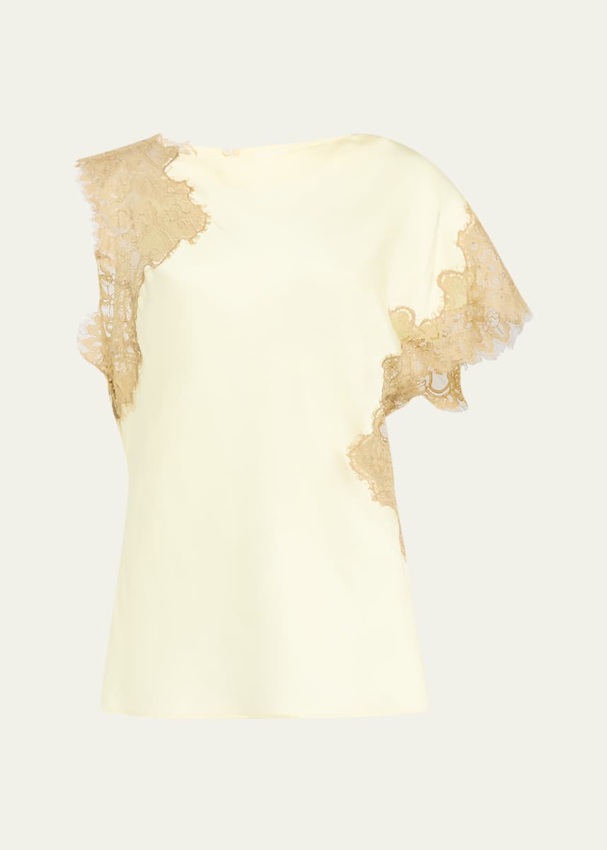A.L.C. Alessia Satin and Lace Top