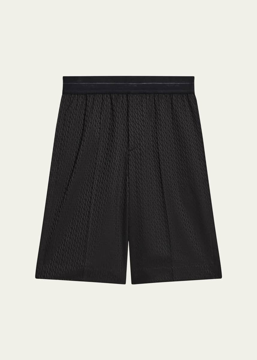 Helmut Lang Men's Tonal Monogram Pull-On Shorts