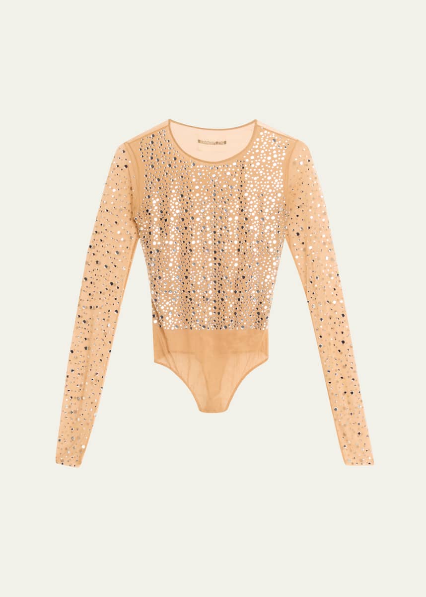 Des Phemmes Embellished Long-Sleeve Bodysuit