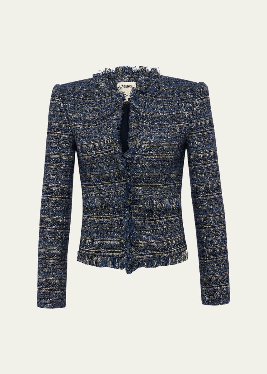 L'Agence Angelina Metallic Tweed Jacket