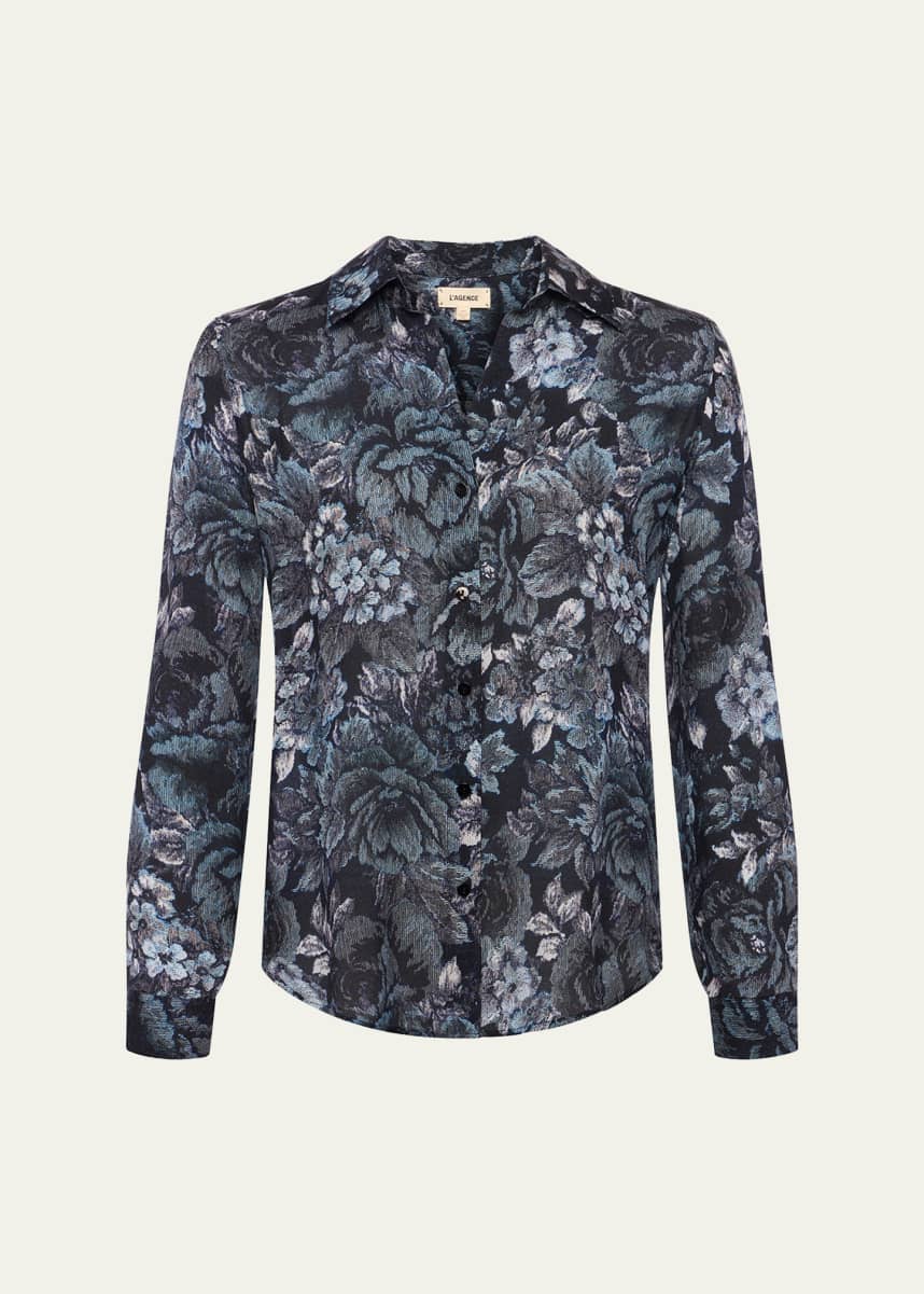 L'Agence Nina Floral Silk Blouse