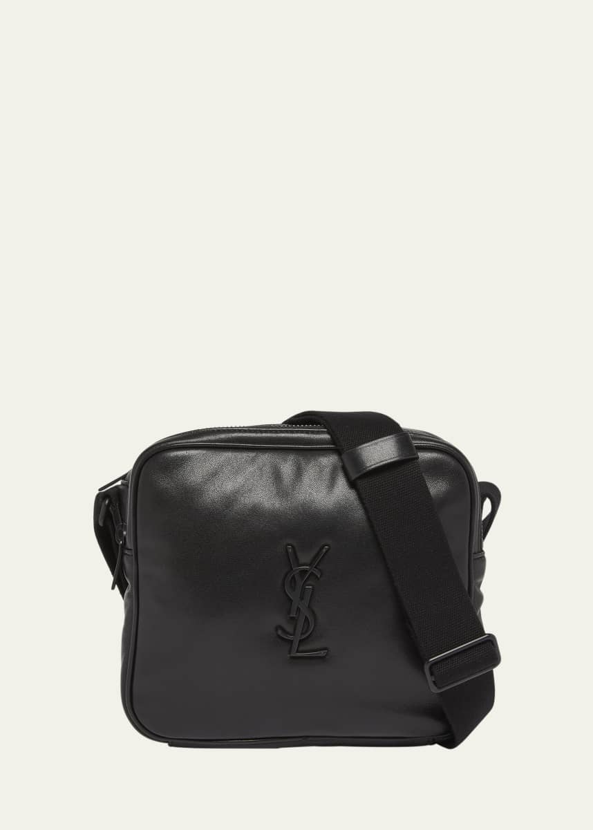 Saint Laurent Men's Niki YSL Cube Camera Bag in Leather