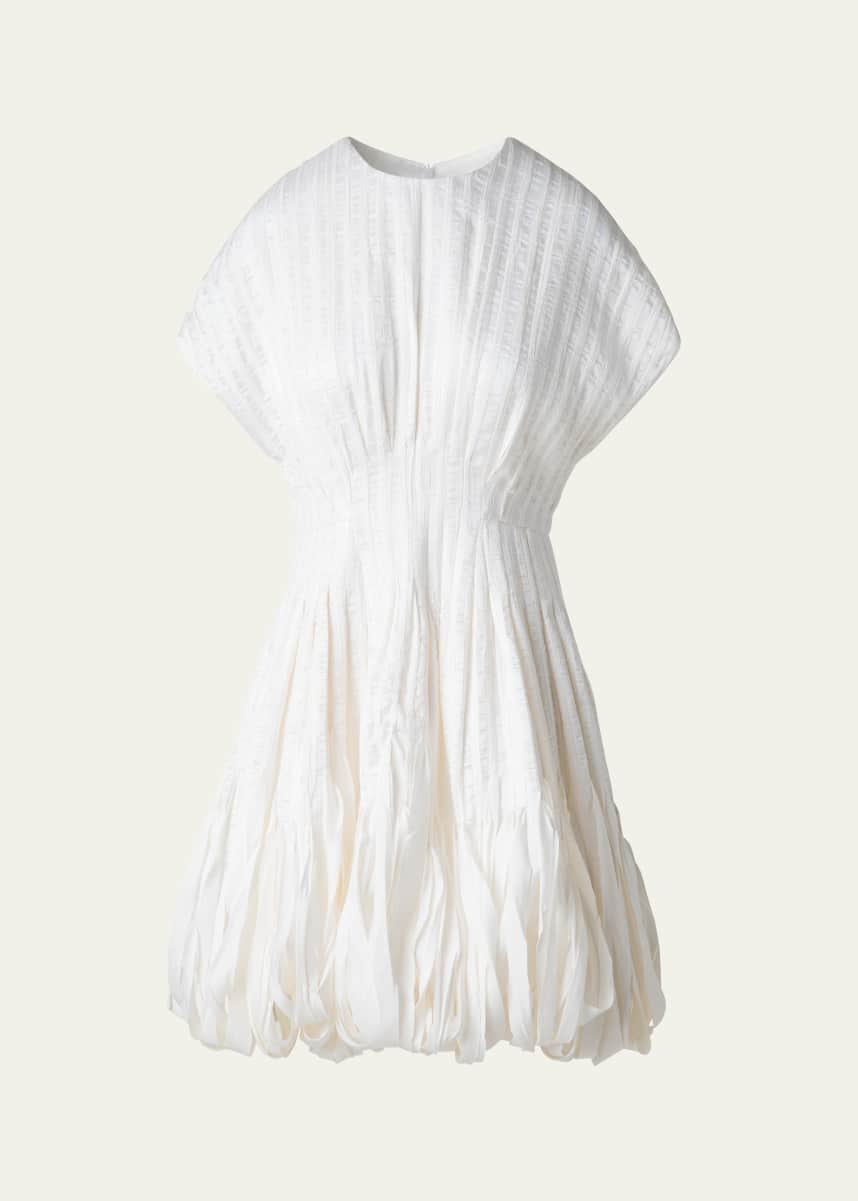 Akris Textured Silk Bubble-Hem Mini Dress