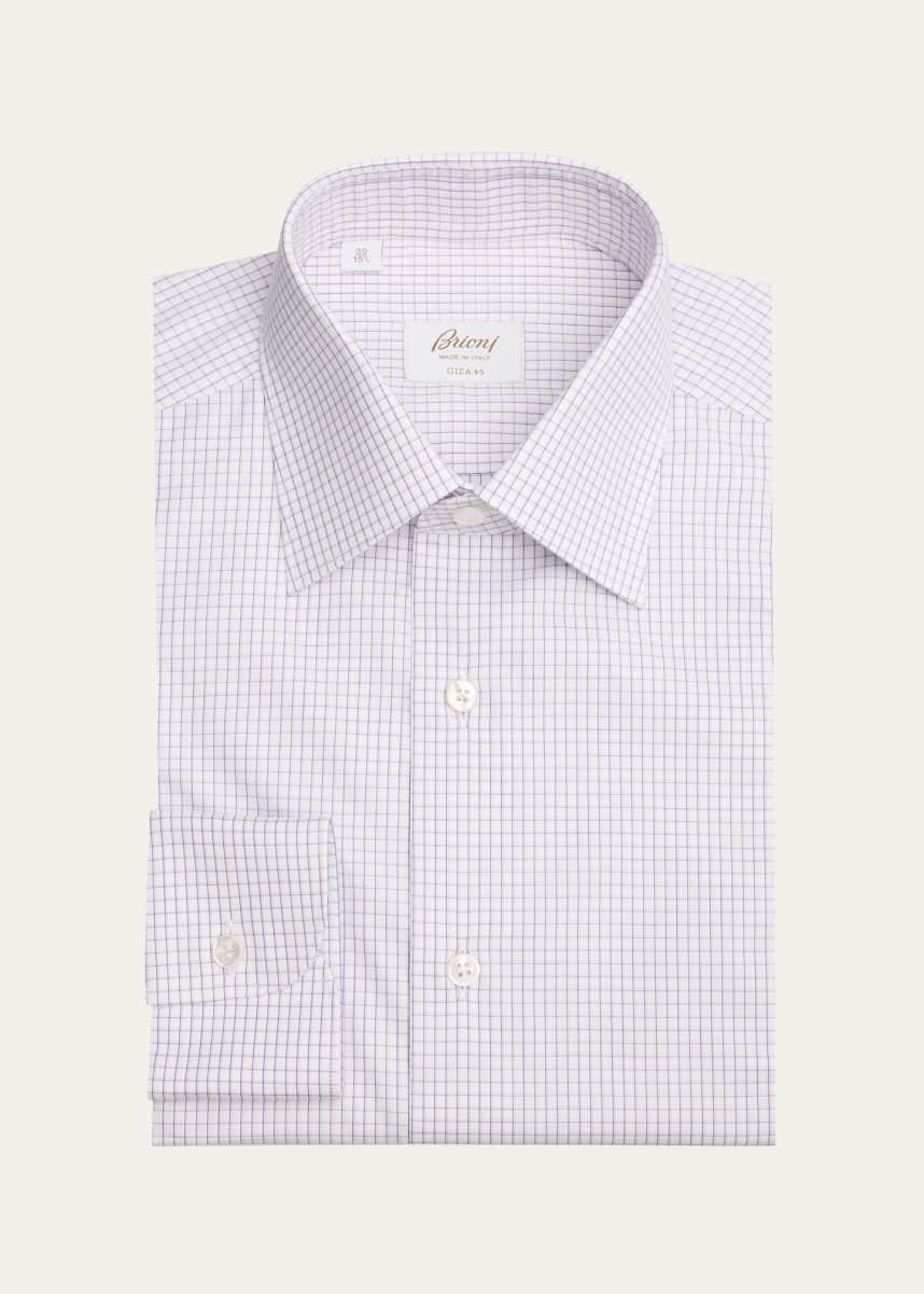 Brioni Men's Giza 45 Cotton Check Dress Shirt