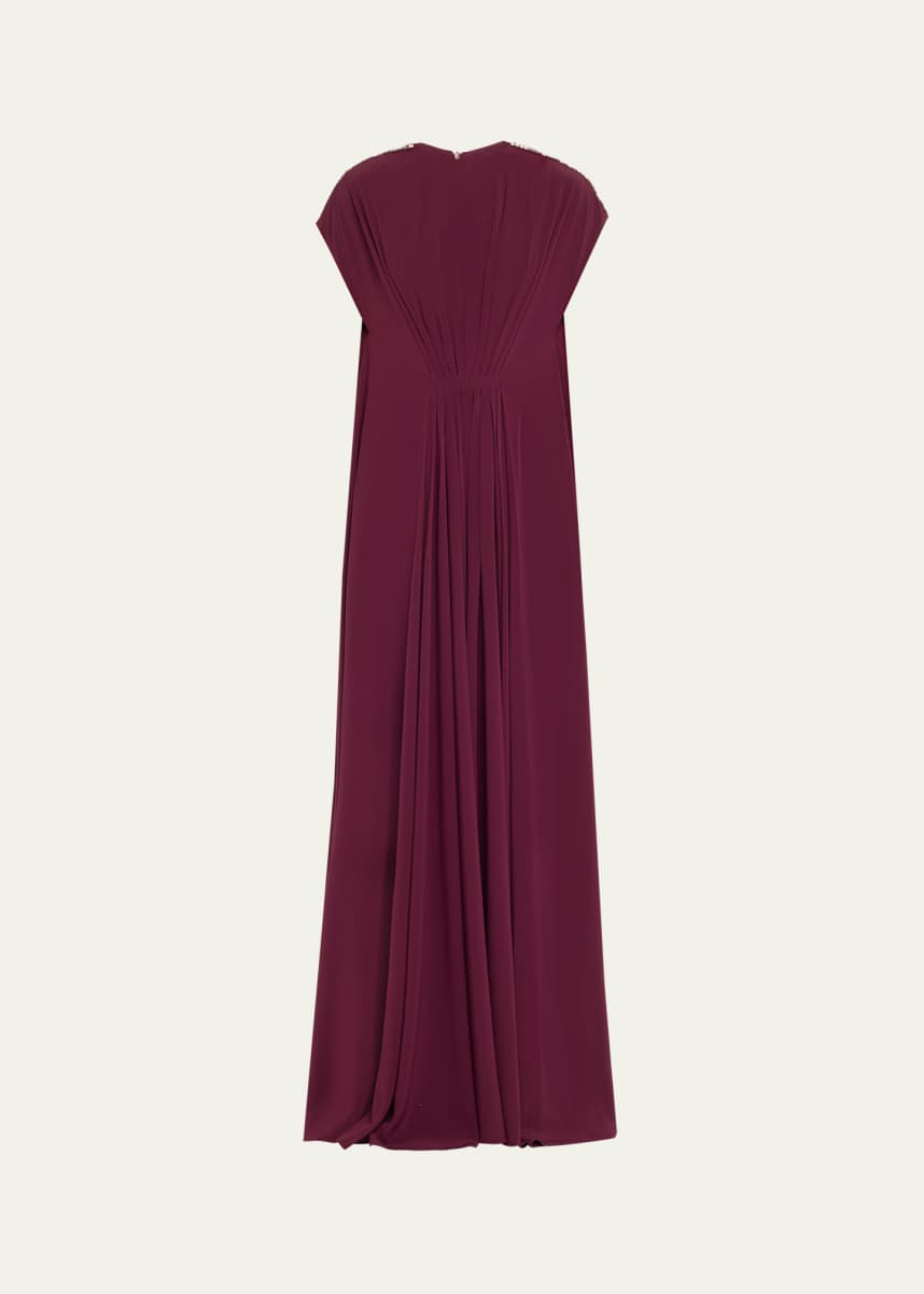 Stephane Rolland Paris Draped Crystal Tunic Crepe Dress