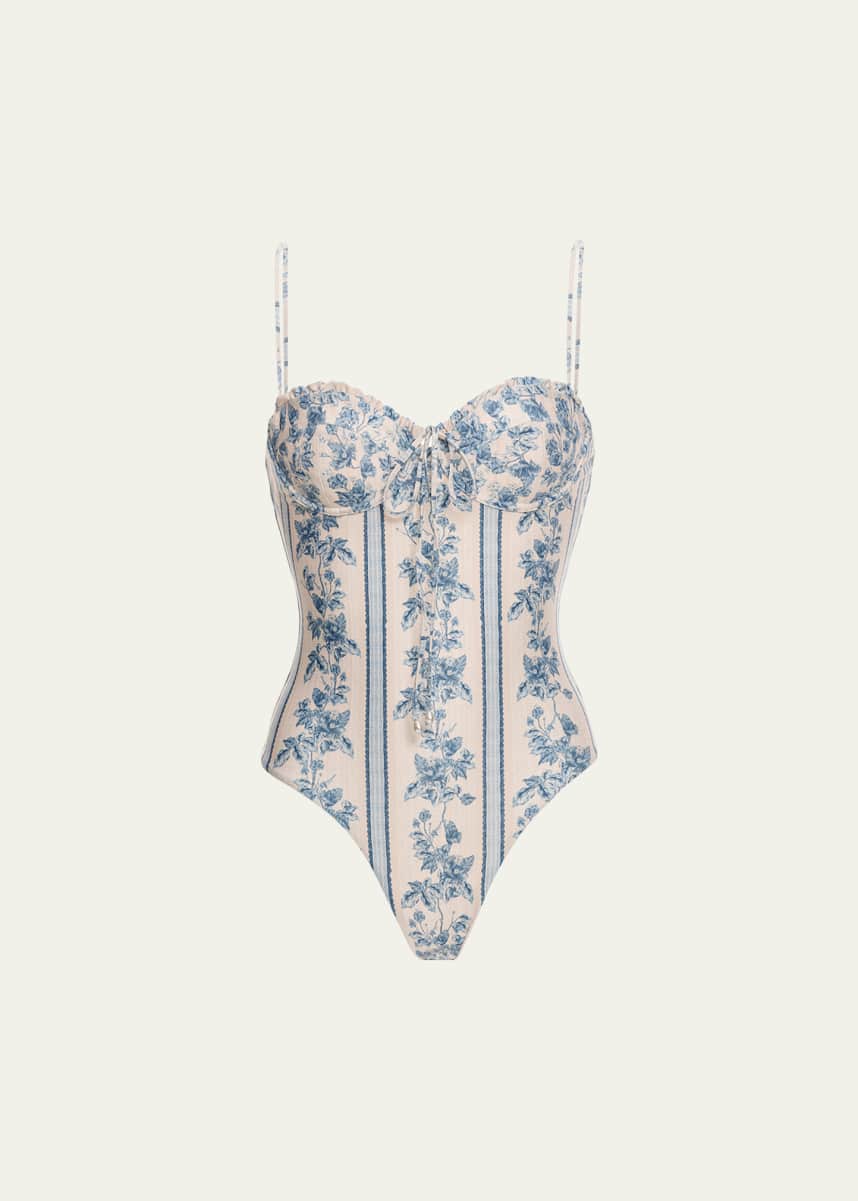 Agua by Agua Bendita Ebano Bougainvillea One-Piece Swimsuit