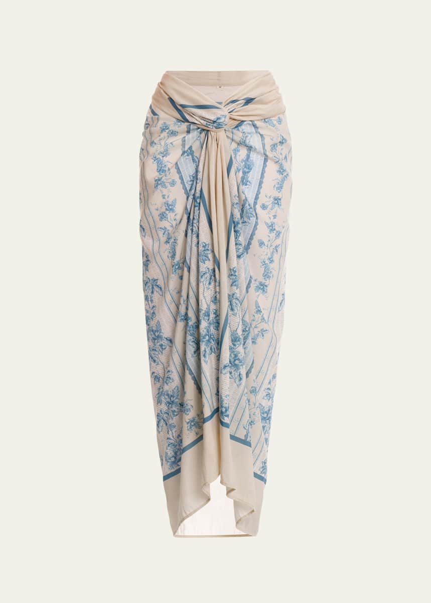 Agua by Agua Bendita Lavanda Bougainvillea Pareo Coverup