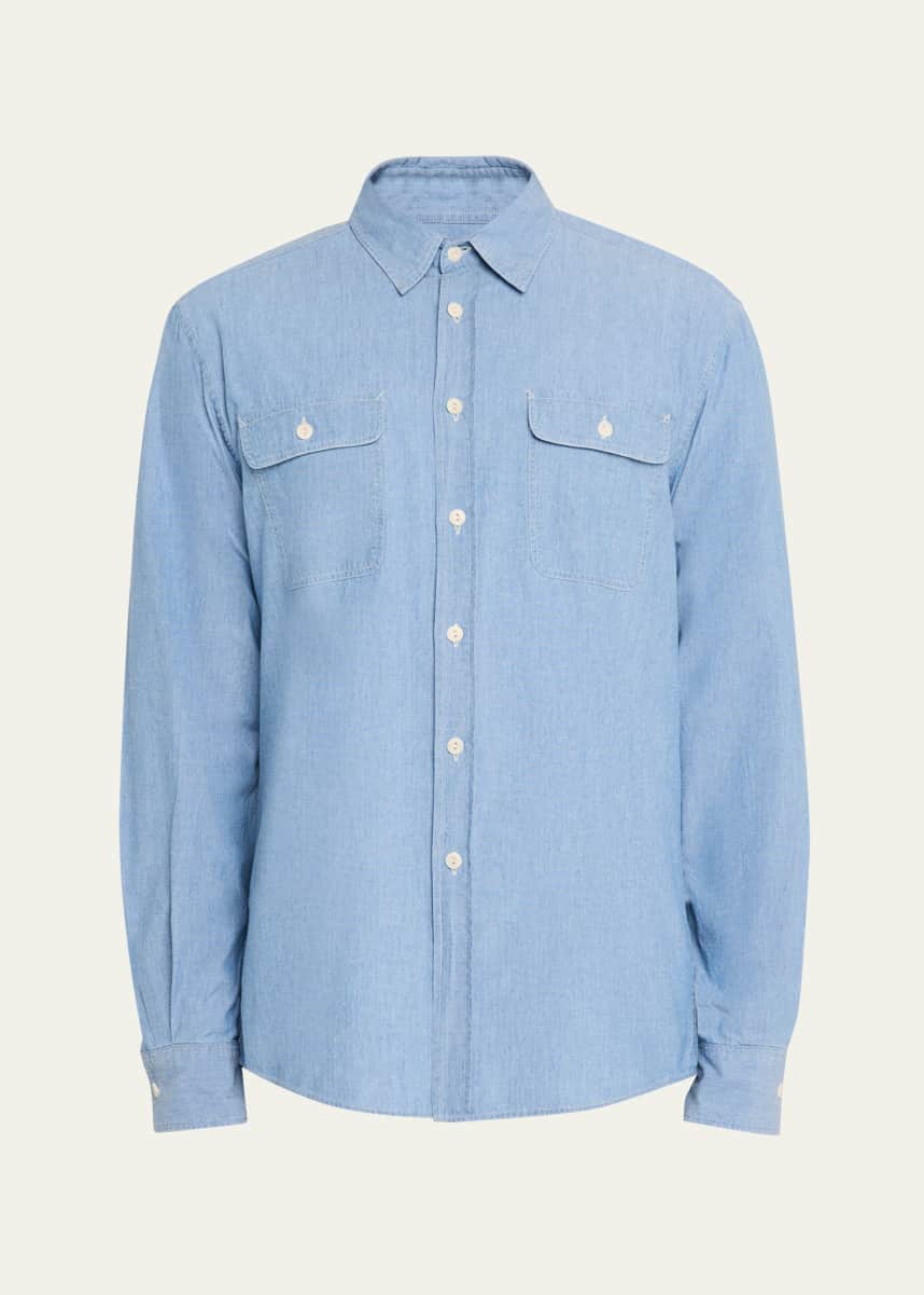 Ralph Lauren Purple Label Men's Washed Chambray Sport Shirt