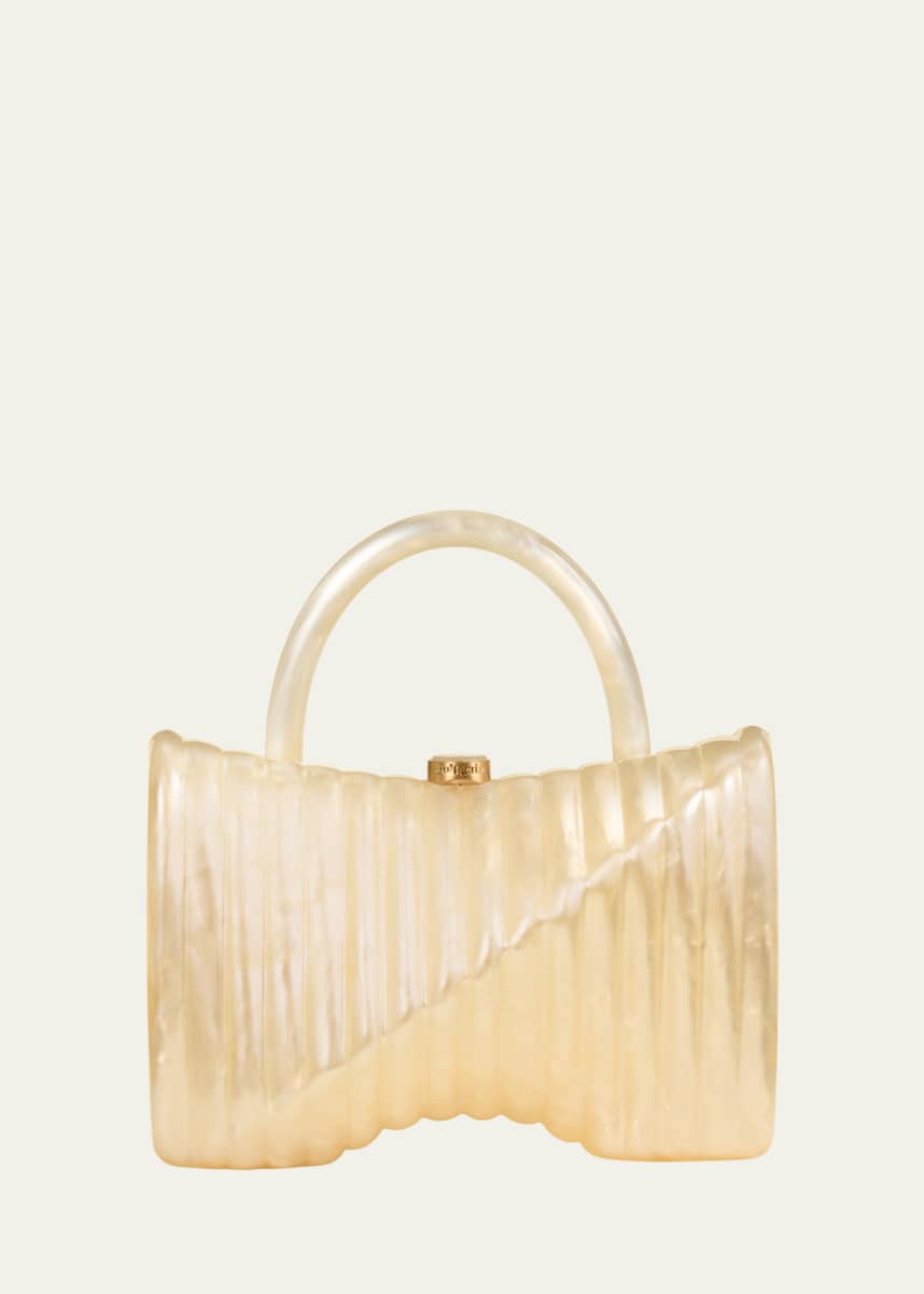 Cult Gaia Cassidie Ribbed Acrylic Top-Handle Bag