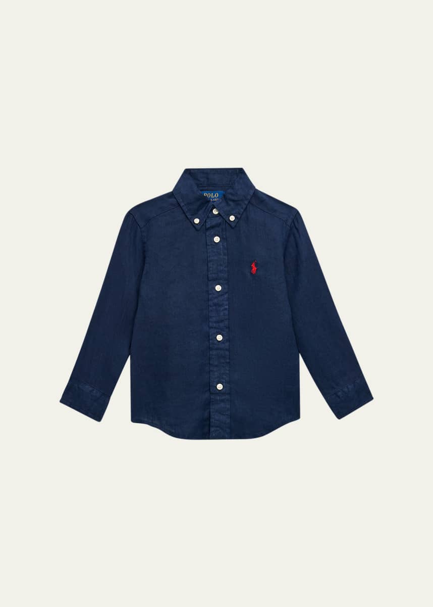 Ralph Lauren Childrenswear Boy's Classic Embroidered Sport Shirt, Size 2-7
