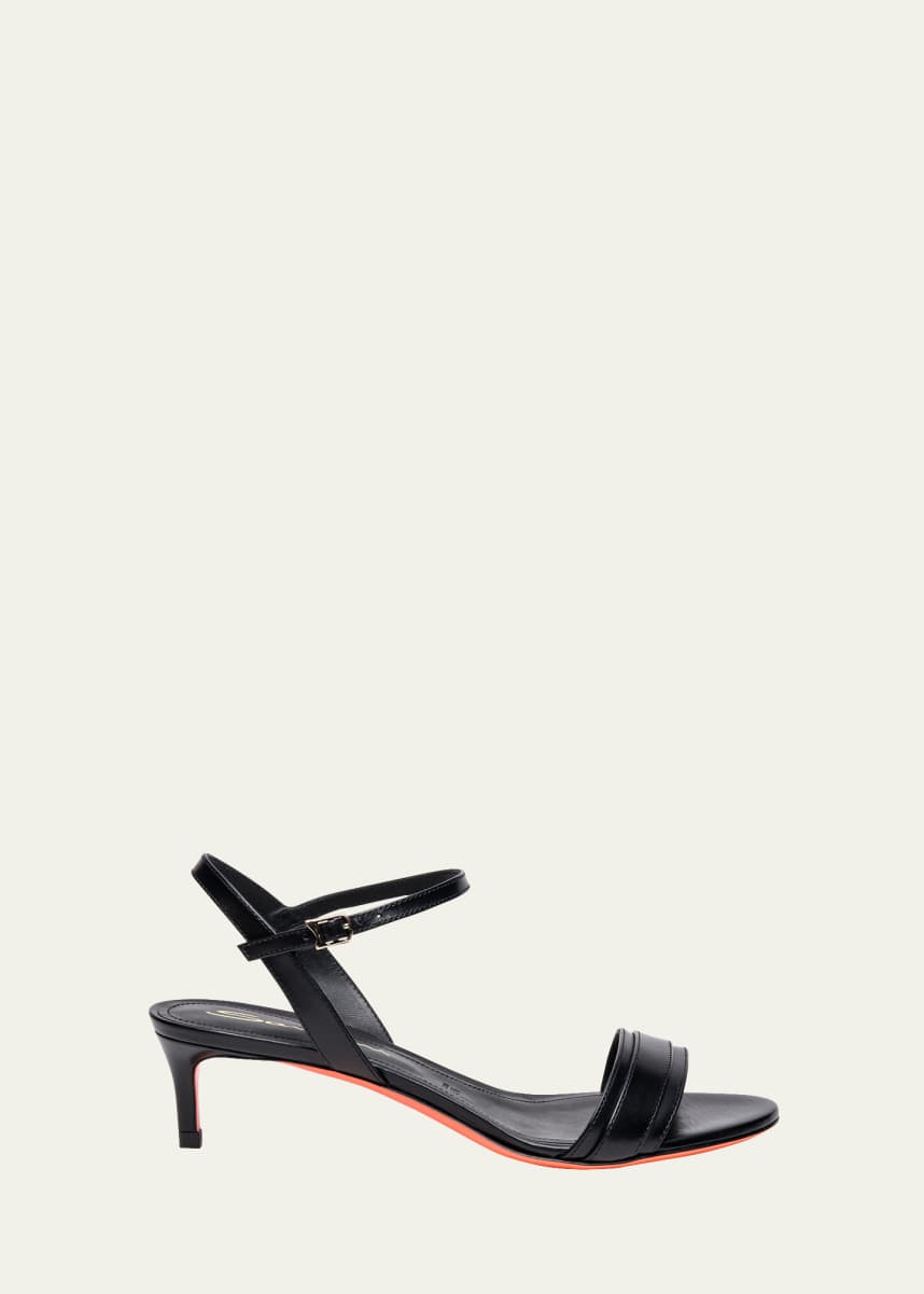 Santoni Sirolo Leather Ankle-Strap Sandals