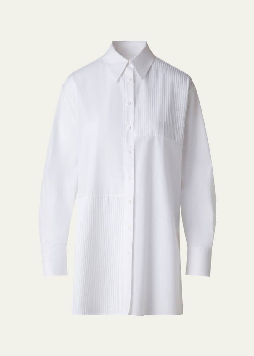 Akris Textured Cotton Voile Oversized Shirt