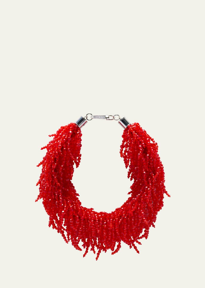 Simone Rocha Cascading Crystal Tassle Necklace