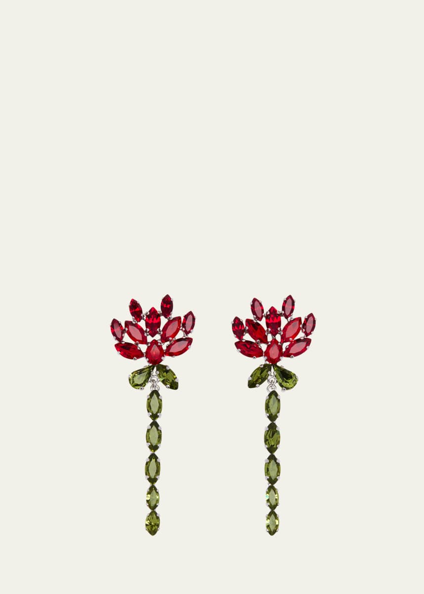 Simone Rocha Crystal Carnation Drip Earrings
