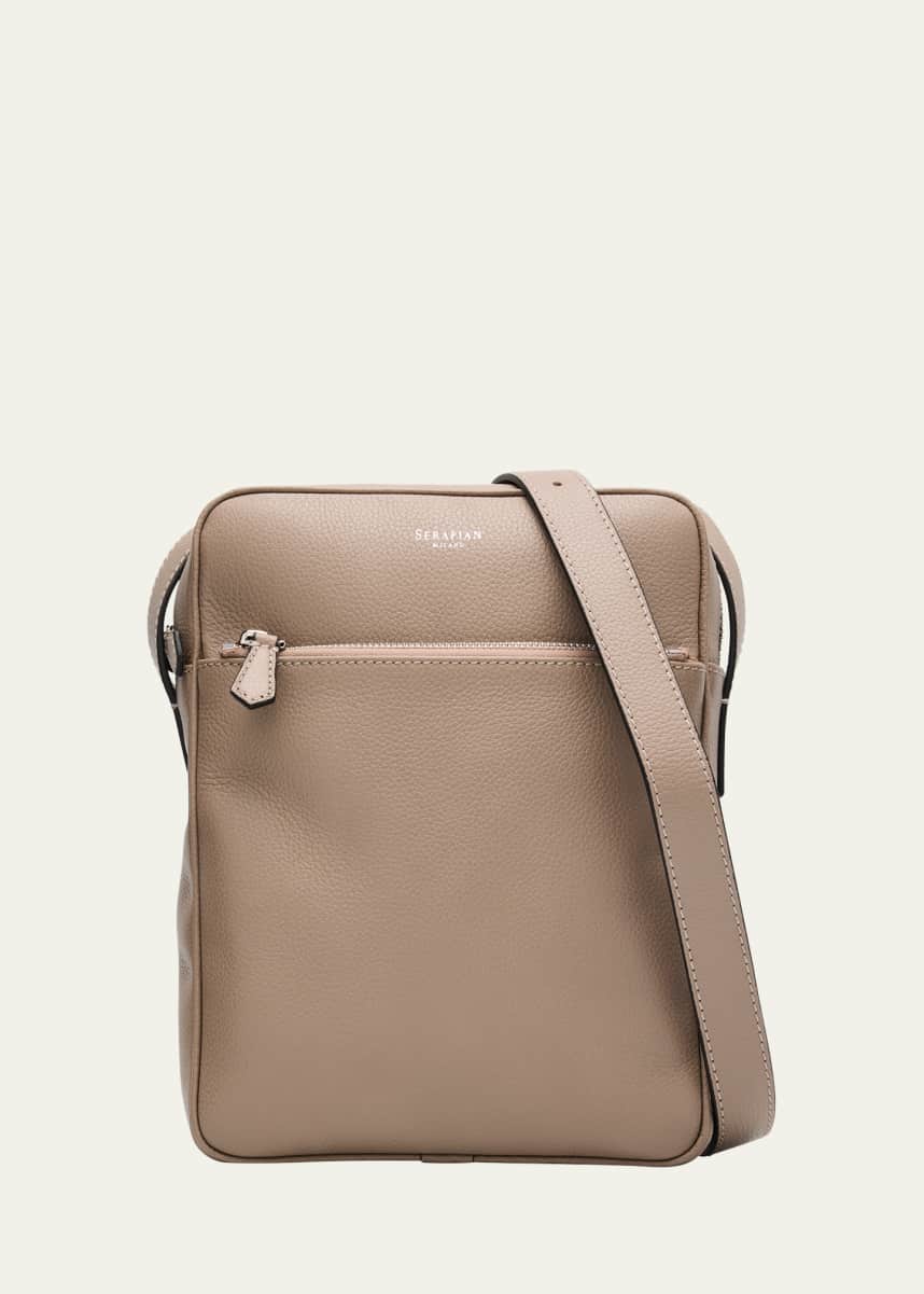 Serapian Men's North-South Cachemire Leather Messenger Bag