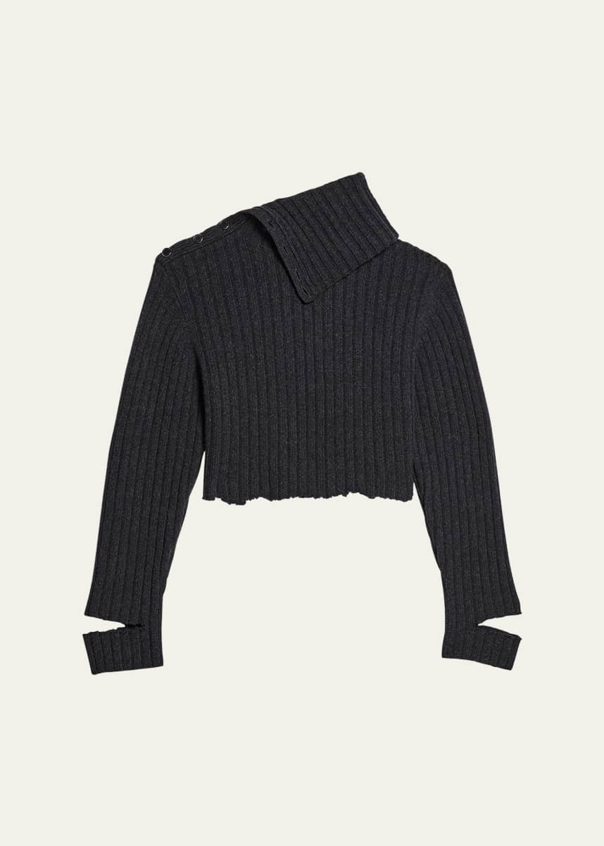 Helmut Lang Deconstructed Asymmetric Turtleneck Sweater
