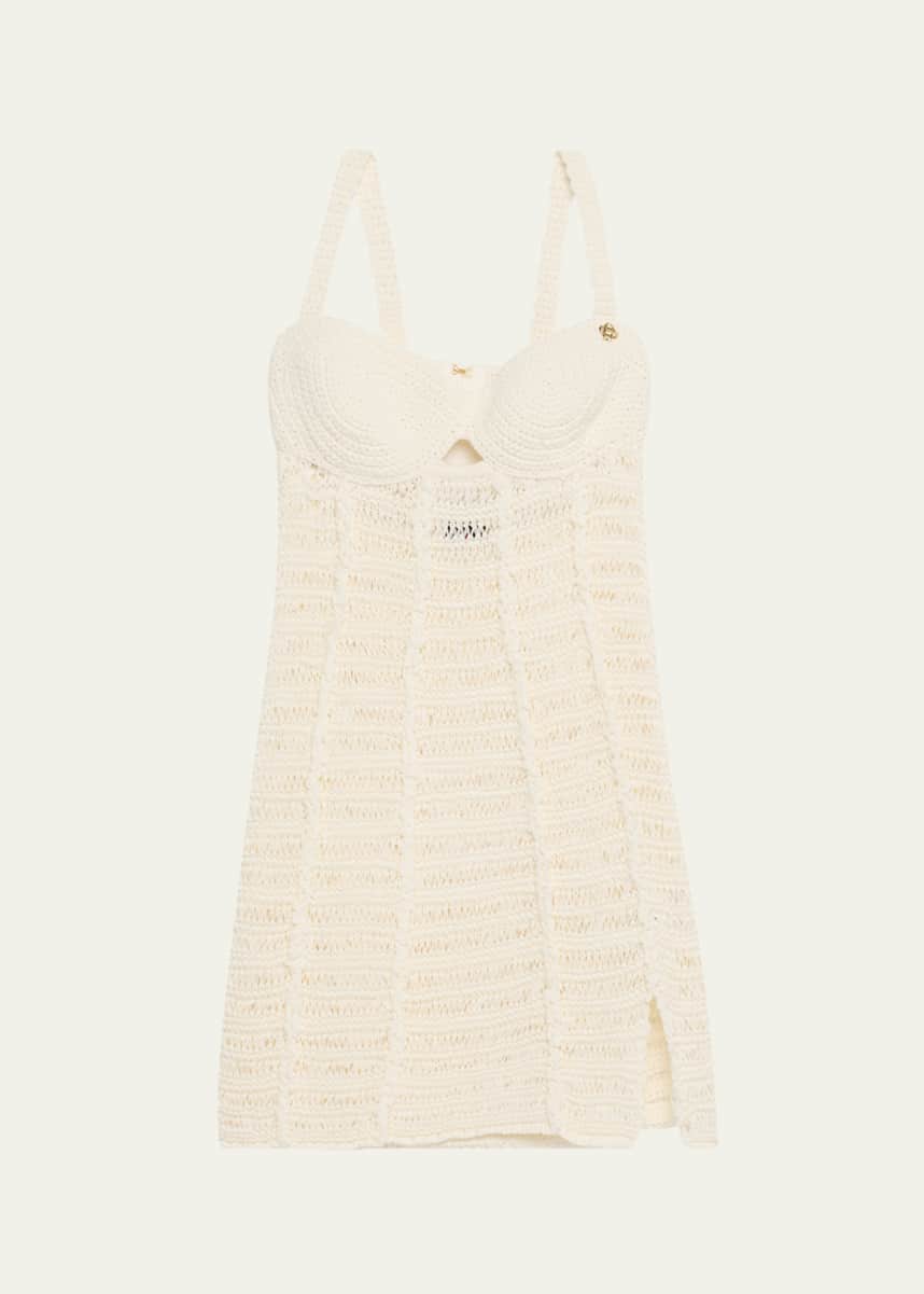 CASABLANCA Mini Crochet Mix Dress