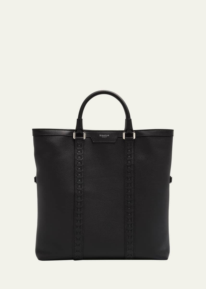 Serapian Men's Cachemire Leather Foldable Tote Bag