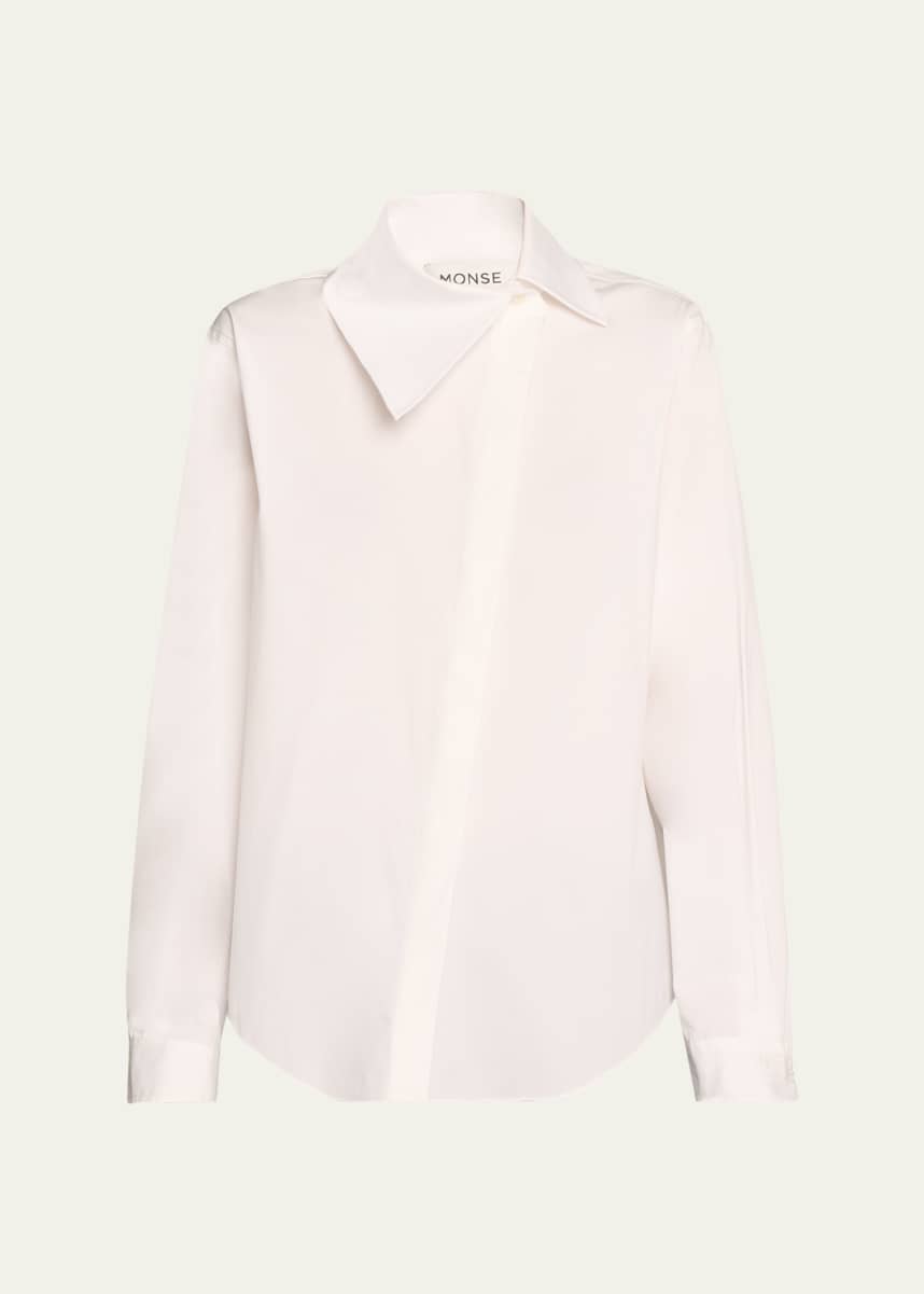 Monse Asymmetric Collar Button Down Blouse