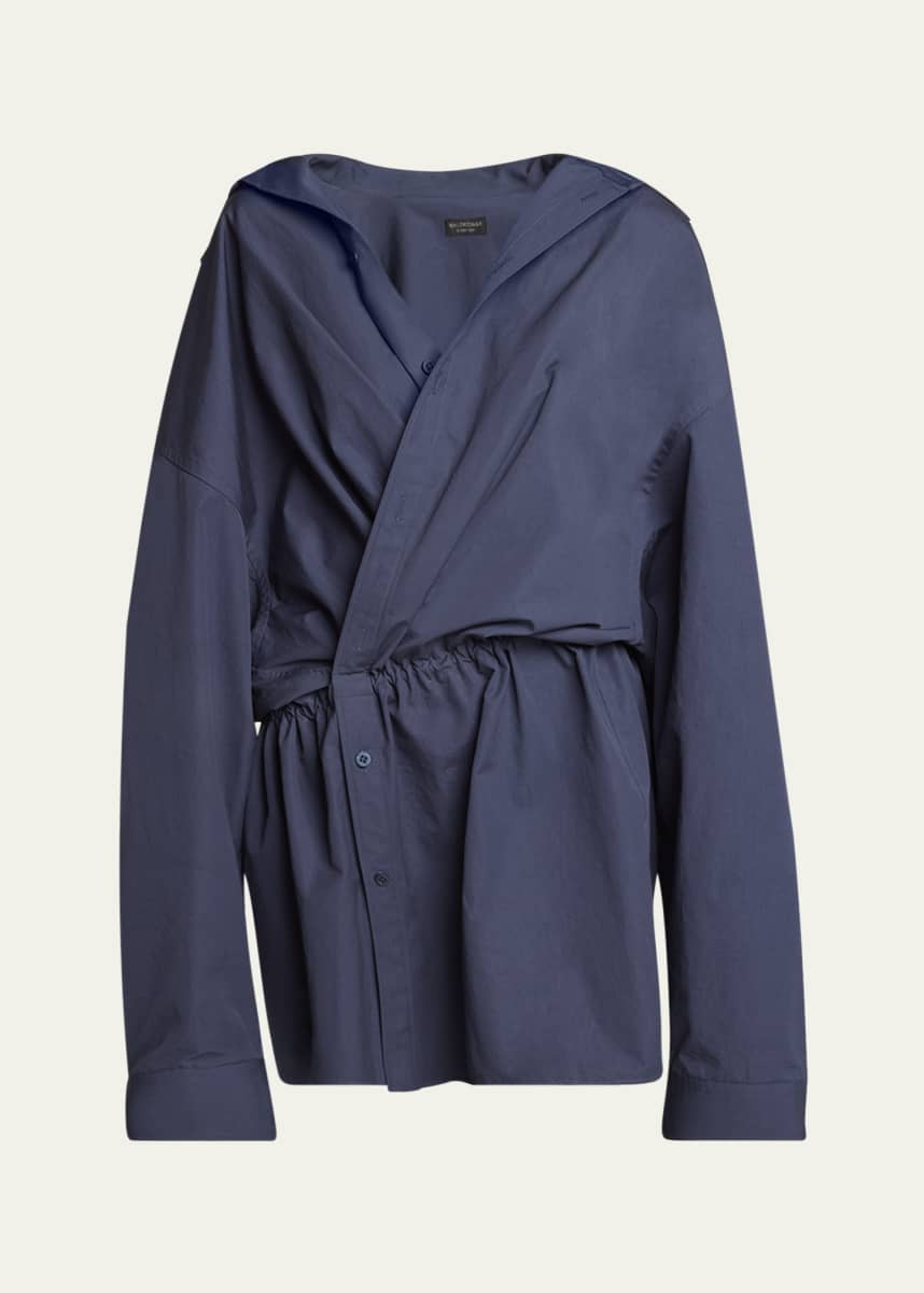 Balenciaga Mini Poplin Asymmetric Dress