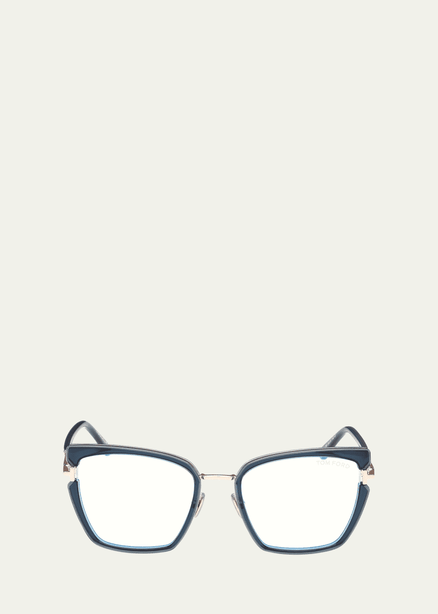 TOM FORD Butterfly Metal Blue Block Glasses