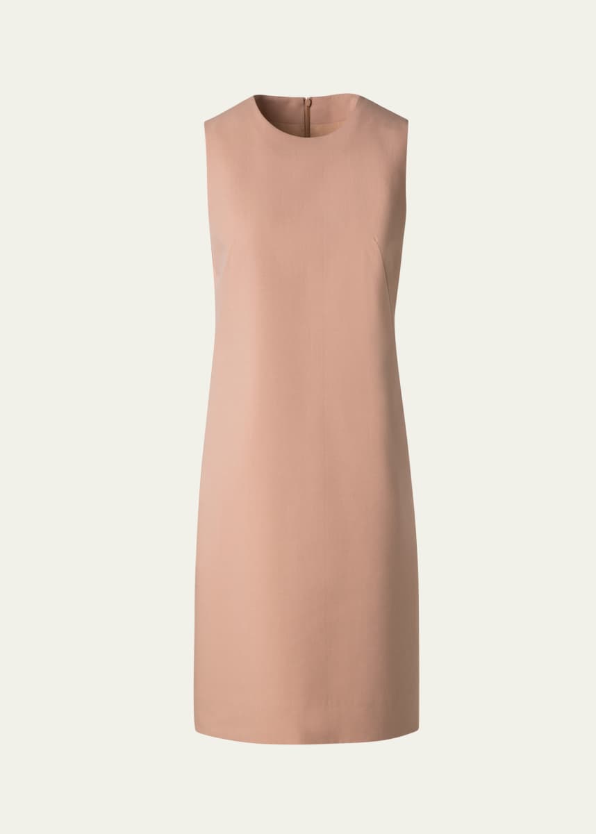 Akris Sleeveless Cotton Crepe Double-Face Sheath Dress