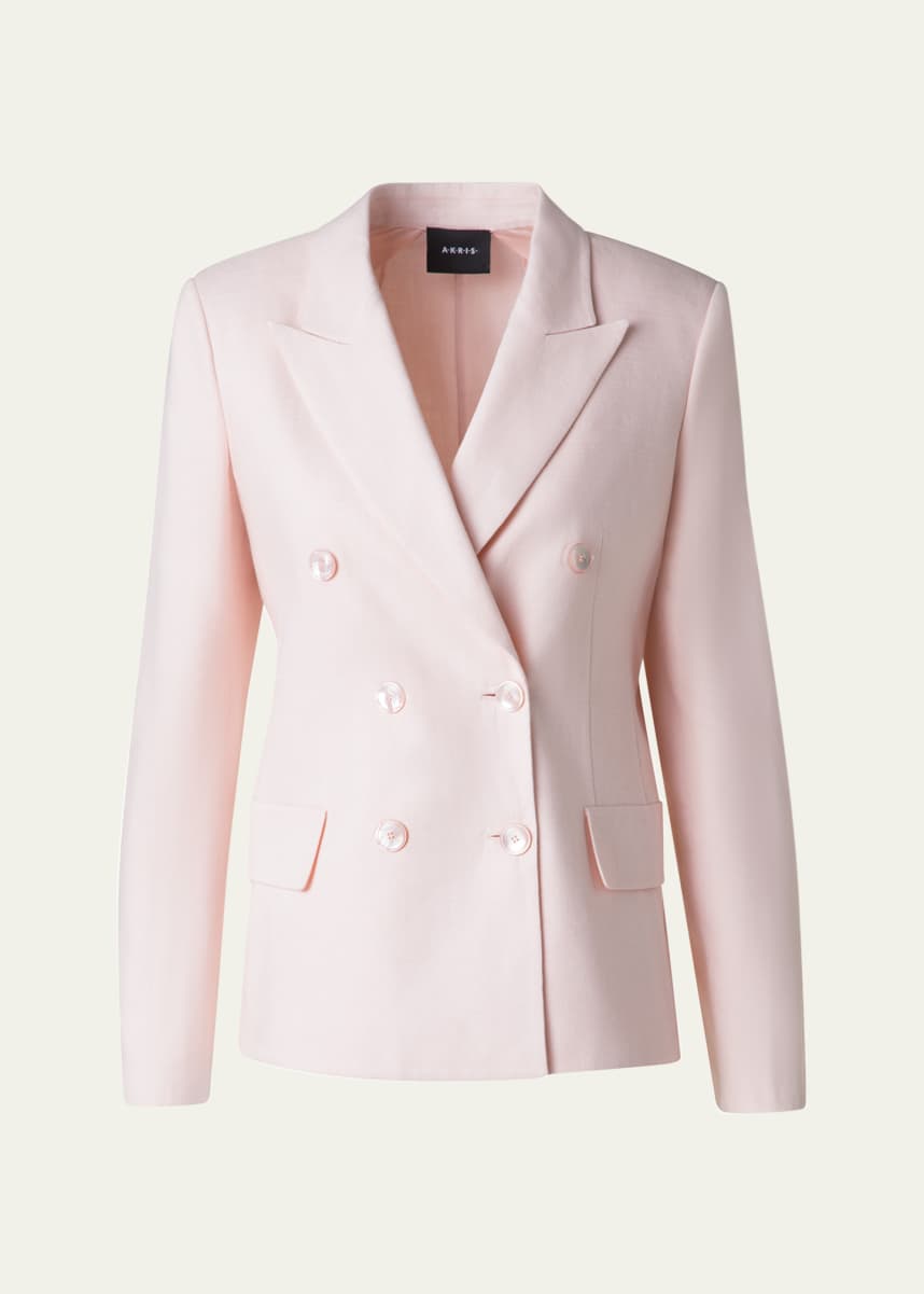 Akris Azalea Double-Breasted Linen Jacket